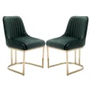 WAHSON OFFICE CHAIRS Esszimmerstuhl 2er Set Küchenstuhl Gold Samt Bild 2