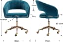 WAHSON Bürostuhl Chenille/PU-Leder Grün Ergonomisch mit Rollen Bild 1