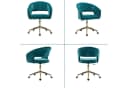 WAHSON Bürostuhl Chenille/PU-Leder Grün Ergonomisch mit Rollen Bild 5
