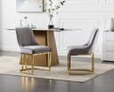 WAHSON OFFICE CHAIRS Esszimmerstuhl 2er Set Grau Gold Samt Bild 1