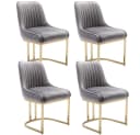 WAHSON OFFICE CHAIRS Esszimmerstuhl 2er Set Grau Gold Samt Bild 2
