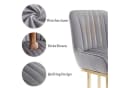 WAHSON OFFICE CHAIRS Esszimmerstuhl 2er Set Grau Gold Samt Bild 5