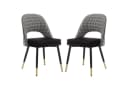 WAHSON OFFICE CHAIRS Esszimmerstuhl Samt 2er Set Schwarz Bild 2