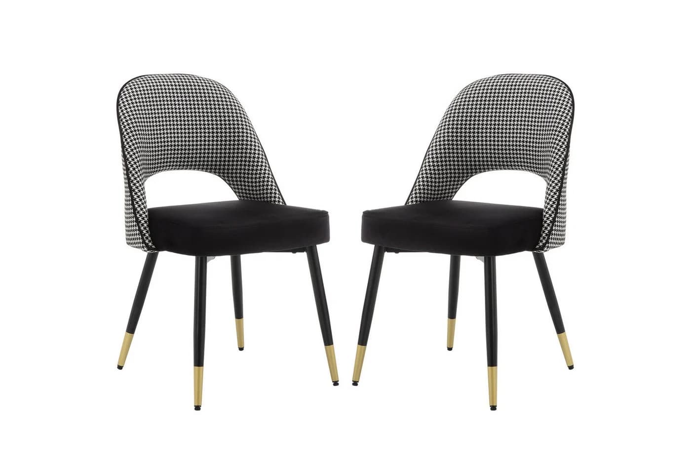 WAHSON OFFICE CHAIRS Esszimmerstuhl Samt 2er Set Schwarz - Bild 2
