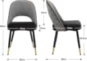 WAHSON OFFICE CHAIRS Esszimmerstuhl Samt 2er Set Schwarz Bild 3