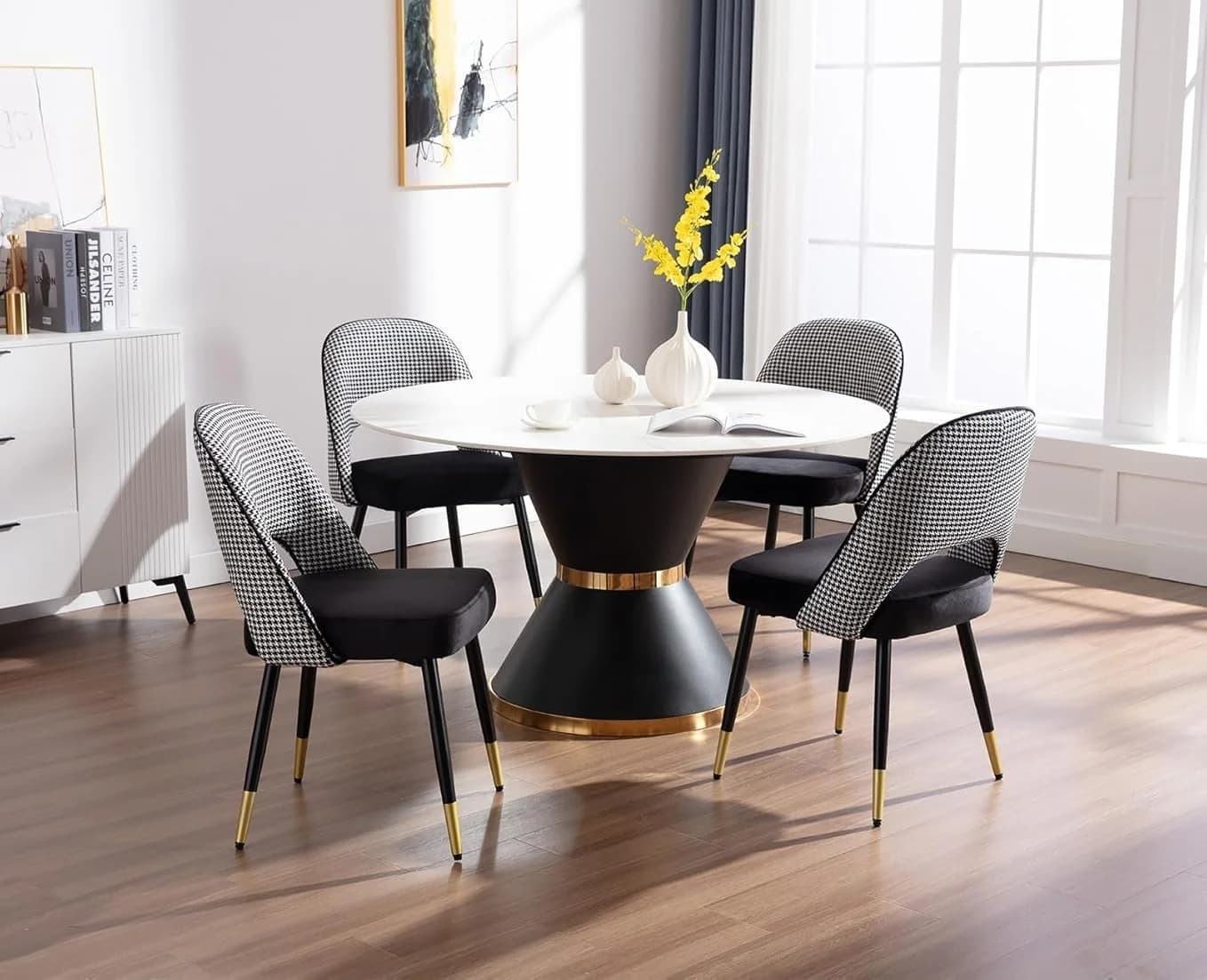 WAHSON OFFICE CHAIRS Esszimmerstuhl Samt 2er Set Schwarz - Bild 4