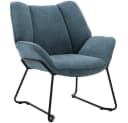 WAHSON OFFICE CHAIRS Loungesessel Blau Leinenstoff Bild 2