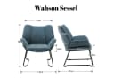 WAHSON OFFICE CHAIRS Loungesessel Blau Leinenstoff Bild 3