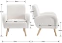WAHSON OFFICE CHAIRS Retro Polstersessel mit Massivholzbeinen Weiß Bild 1