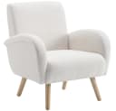 WAHSON OFFICE CHAIRS Retro Polstersessel mit Massivholzbeinen Weiß Bild 2