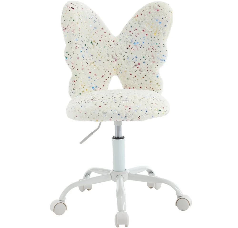 WAHSON OFFICE CHAIRS Kinderstuhl Weiß Kunstfell höhenverstellbar drehbar - Bild 2