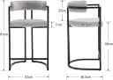 WAHSON OFFICE CHAIRS Barhocker 2er Set Grau Samt Küchenhocker Bild 1
