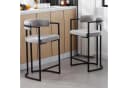 WAHSON OFFICE CHAIRS Barhocker 2er Set Grau Samt Küchenhocker Bild 3
