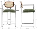 WAHSON OFFICE CHAIRS Barhocker 2er Set Grün Rattan Küchenhocker Bild 1