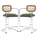 WAHSON OFFICE CHAIRS Barhocker 2er Set Grün Rattan Küchenhocker Bild 2