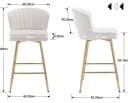 WAHSON Office Chairs Barhocker 2er-Set PU-Leder Metallbeine Bild 3
