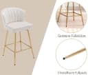 WAHSON Office Chairs Barhocker 2er-Set PU-Leder Metallbeine Bild 5