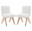 WAHSON Esszimmerstuhl 2er Set Chenille Beige Polsterstuhl Bild 2