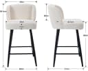 WAHSON OFFICE CHAIRS Barhocker 2er Set Leinen/Kunstfell Armlos für Theke/Esszimmer Bild 3