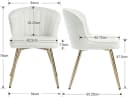 WAHSON OFFICE CHAIRS Esszimmerstuhl 2er Set Beige Küchenstuhl mit goldenem Fuß Bild 1
