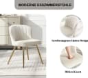 WAHSON OFFICE CHAIRS Esszimmerstuhl 2er Set Beige Küchenstuhl mit goldenem Fuß Bild 3