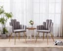 WAHSON Esszimmerstuhl 4er Set Grau Samt Muschel Design Bild 1