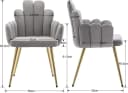 WAHSON Esszimmerstuhl 4er Set Grau Samt Muschel Design Bild 3