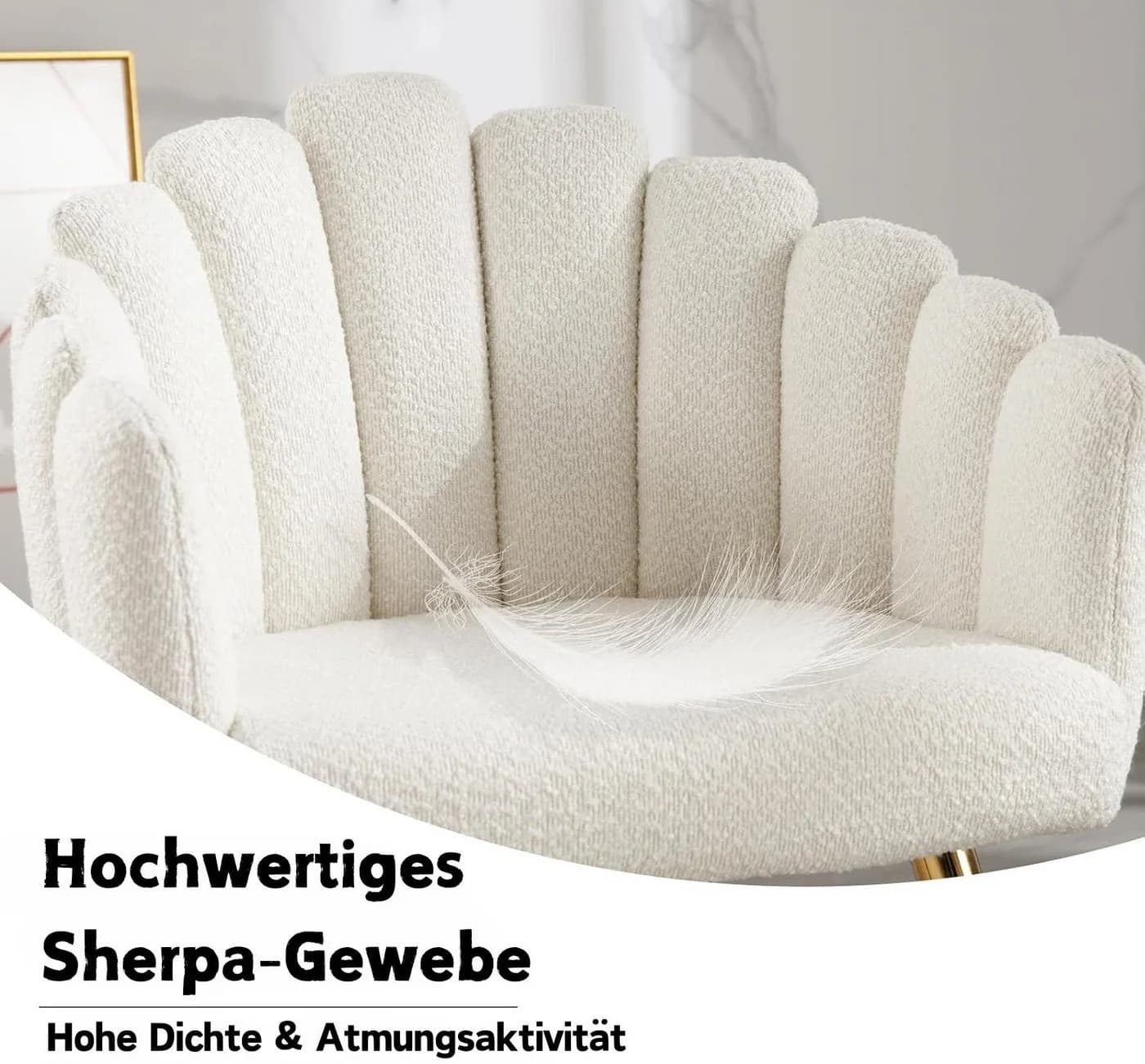WAHSON OFFICE CHAIRS Loungesessel Kunstfell Polsterstuhl Metallbeine - Bild 4