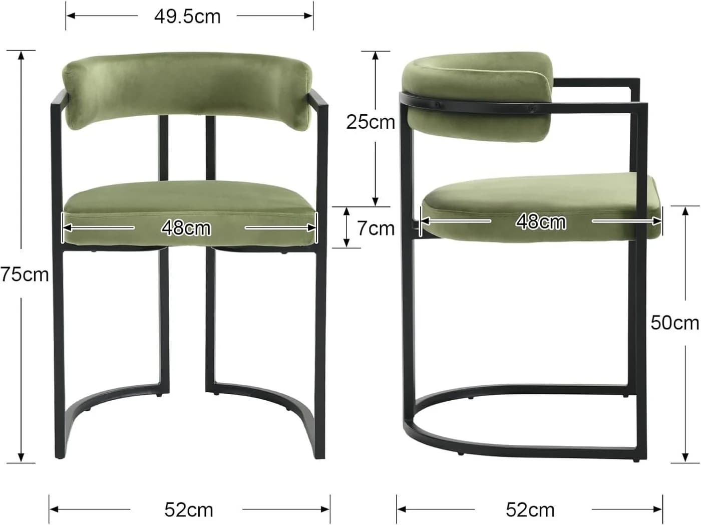 WAHSON OFFICE CHAIRS Esszimmerstuhl 2/4er Set Samt/Kunstleder/Kunstfell-Eckstühle, schwarze Metallbeine