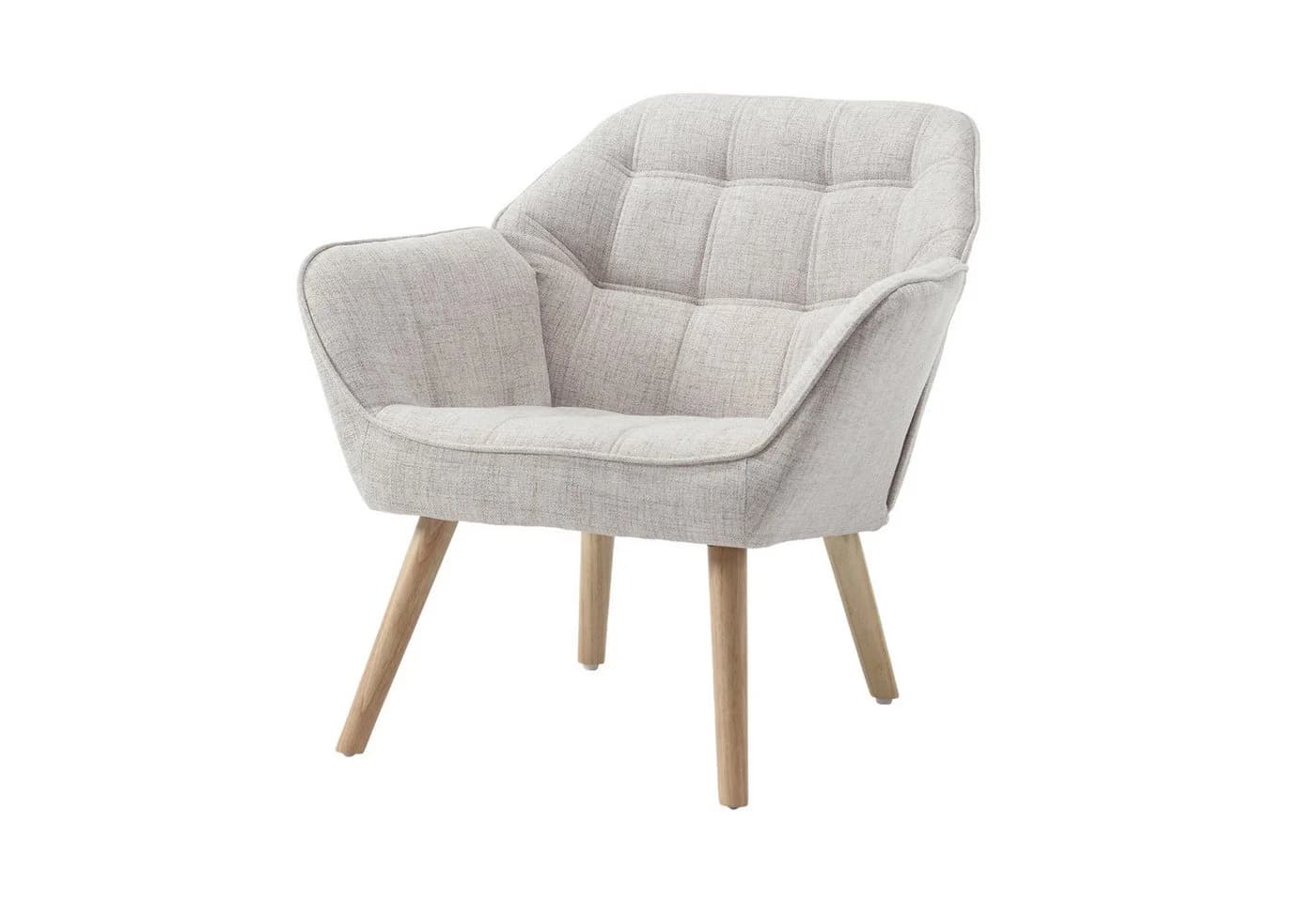 WAHSON Ohrensessel Beige Samt/Leinen Massivholz-/Metallbeine - Bild 2