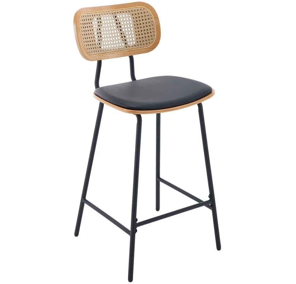 WAHSON OFFICE CHAIRS Barhocker 2er Set Schwarz Metall Kunstleder - Bild 2