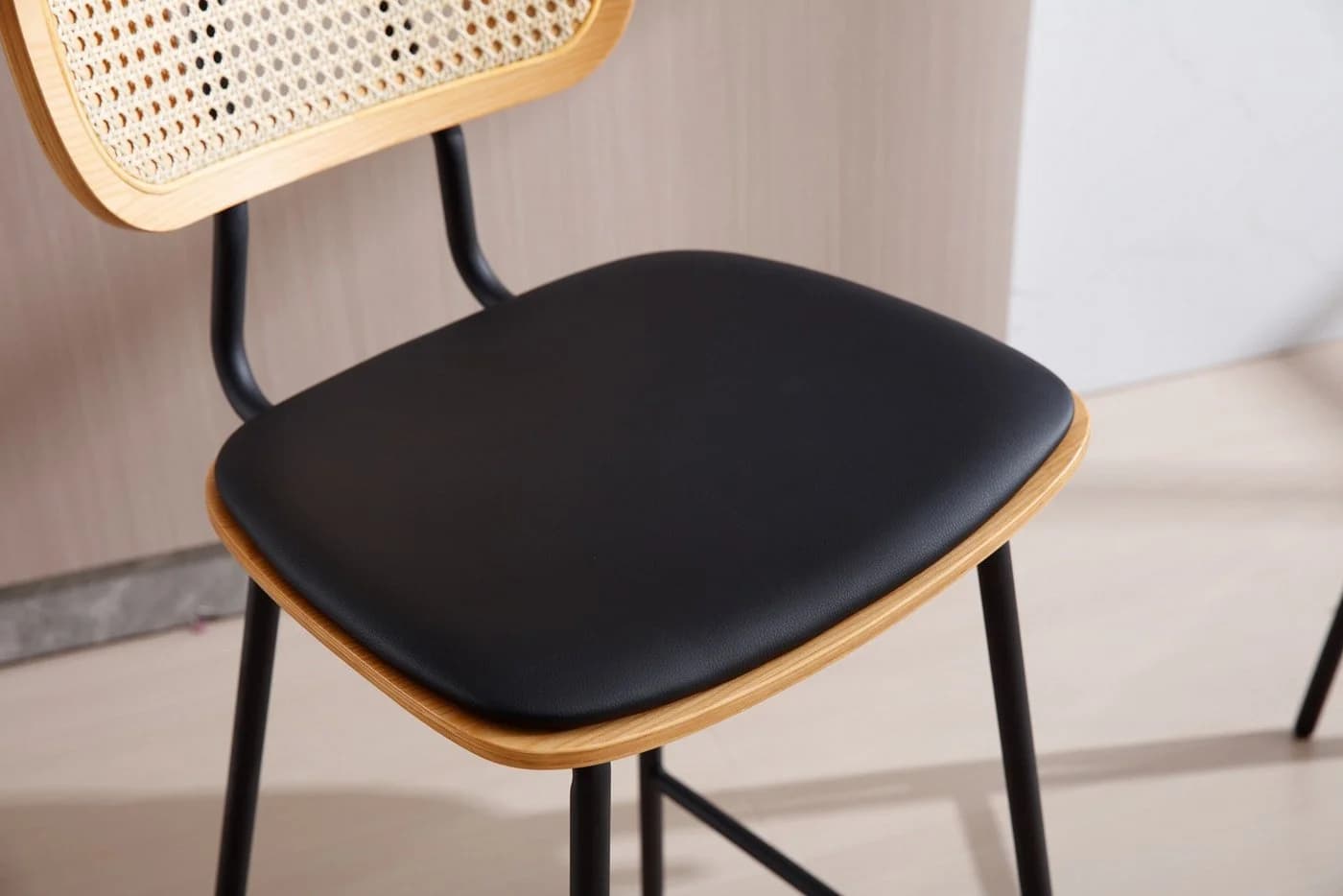 WAHSON OFFICE CHAIRS Barhocker 2er Set Schwarz Metall Kunstleder - Bild 3