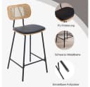 WAHSON OFFICE CHAIRS Barhocker 2er Set Schwarz Metall Kunstleder Bild 5