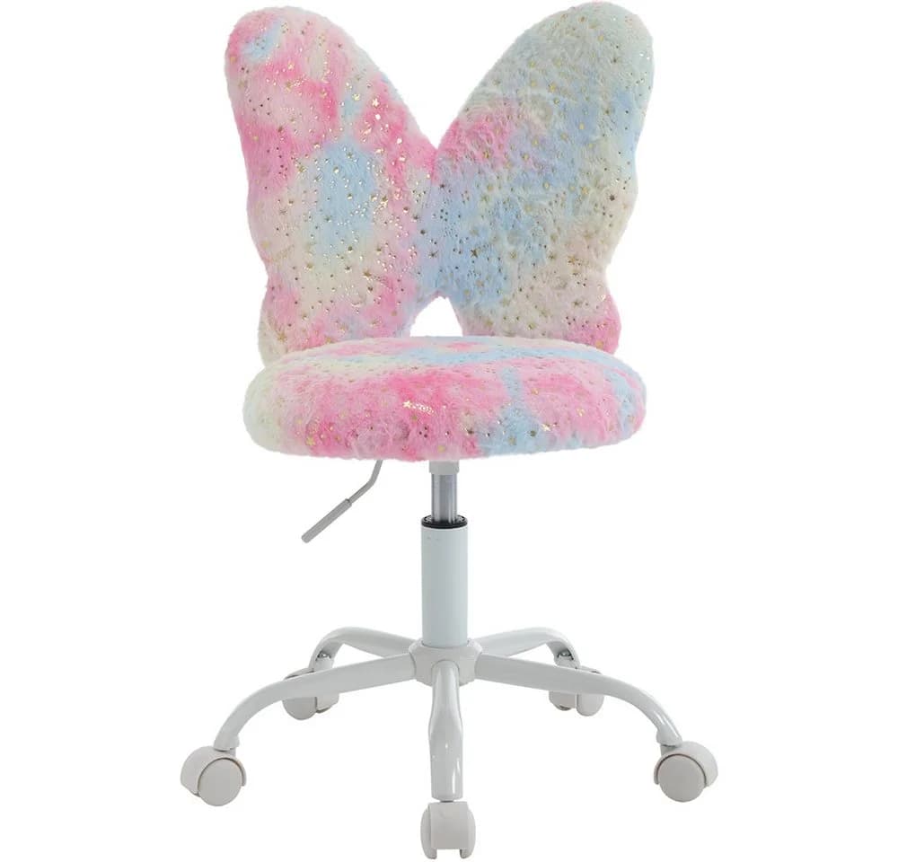 WAHSON OFFICE CHAIRS Kinderstuhl Rosa Kunstfell höhenverstellbar drehbar - Bild 2