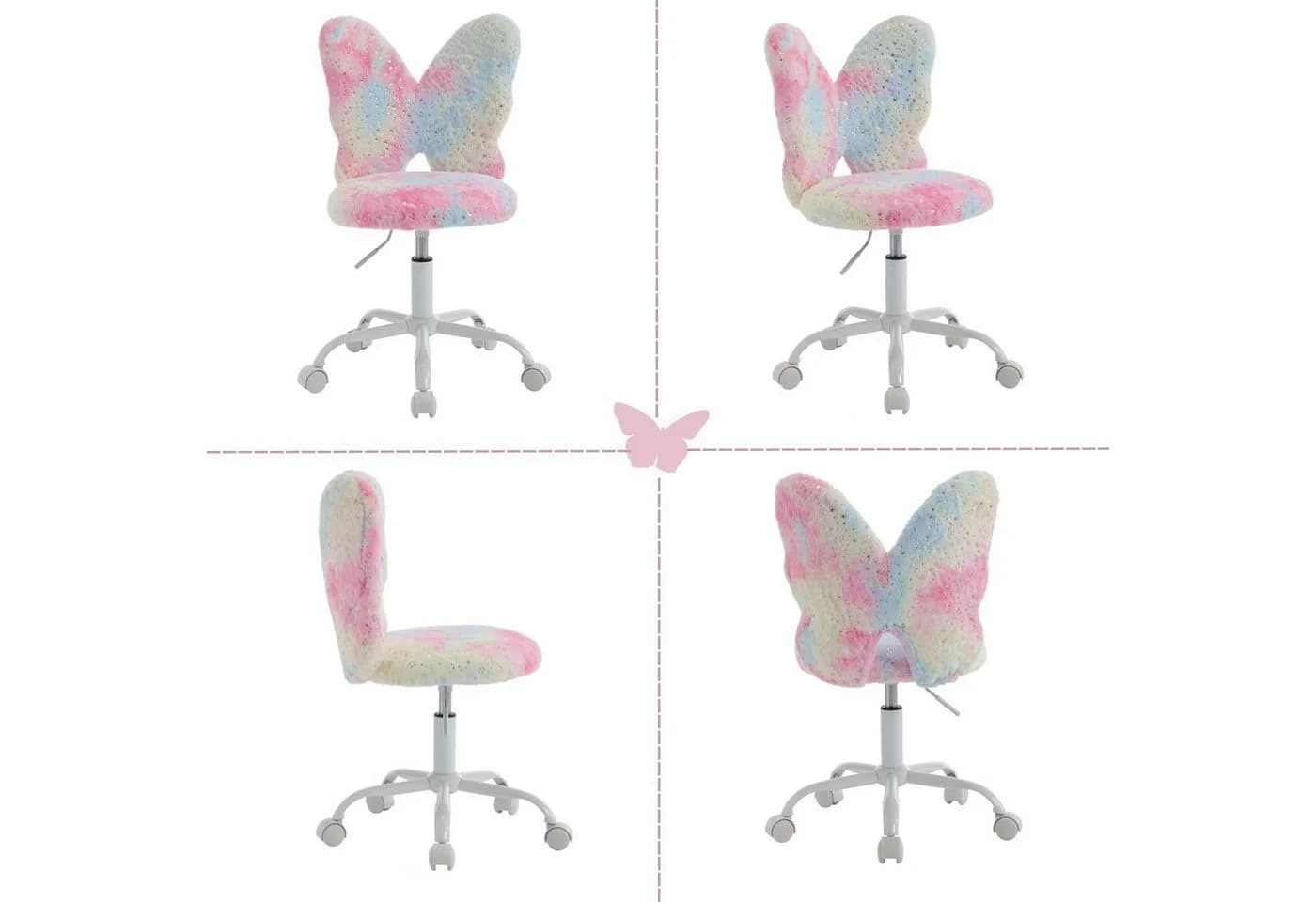 WAHSON OFFICE CHAIRS Kinderstuhl Rosa Kunstfell höhenverstellbar drehbar - Bild 4