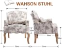 WAHSON OFFICE CHAIRS Retro Sessel aus Leinen mit Massivholzbeinen Beige Bild 1