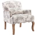 WAHSON OFFICE CHAIRS Retro Sessel aus Leinen mit Massivholzbeinen Beige Bild 2