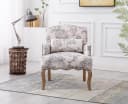 WAHSON OFFICE CHAIRS Retro Sessel aus Leinen mit Massivholzbeinen Beige Bild 3