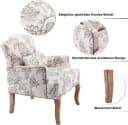 WAHSON OFFICE CHAIRS Retro Sessel aus Leinen mit Massivholzbeinen Beige Bild 4