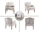 WAHSON OFFICE CHAIRS Retro Sessel aus Leinen mit Massivholzbeinen Beige Bild 5