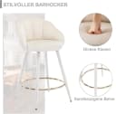 WAHSON Barhocker Samt Bistrohocker 2/4er Set Tresenhocker mit Lehne Beige Bild 4