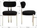 WAHSON OFFICE CHAIRS Esszimmerstuhl 2er Set Schwarz Teddystoff Metallbeine Bild 1