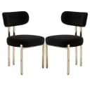 WAHSON OFFICE CHAIRS Esszimmerstuhl 2er Set Schwarz Teddystoff Metallbeine Bild 2