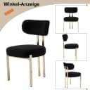 WAHSON OFFICE CHAIRS Esszimmerstuhl 2er Set Schwarz Teddystoff Metallbeine Bild 4
