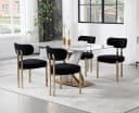 WAHSON OFFICE CHAIRS Esszimmerstuhl 2er Set Schwarz Teddystoff Metallbeine Bild 5