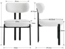 WAHSON OFFICE CHAIRS Esszimmerstuhl 2er Set Weiß Teddystoff Metallbeine Bild 1