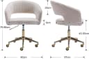 WAHSON OFFICE CHAIRS Bürostuhl aus Chenille, ergonomisch Drehstuhl mit Rollen Beige Bild 1