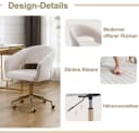 WAHSON OFFICE CHAIRS Bürostuhl aus Chenille, ergonomisch Drehstuhl mit Rollen Beige Bild 4