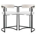 WAHSON OFFICE CHAIRS Barhocker 2er Set Samt Metallbeine Bild 2