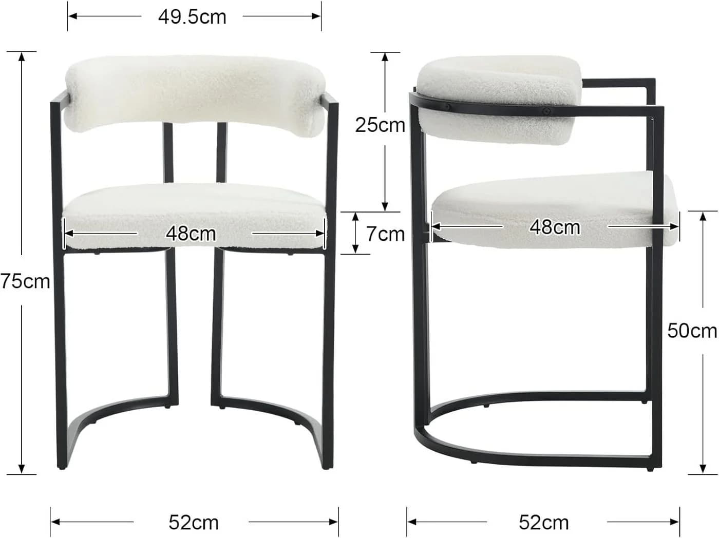 WAHSON OFFICE CHAIRS Esszimmerstuhl 2er Set Samt Metallbeine
